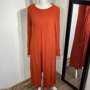 BCBG Maxazria Rust Colored maxi dress